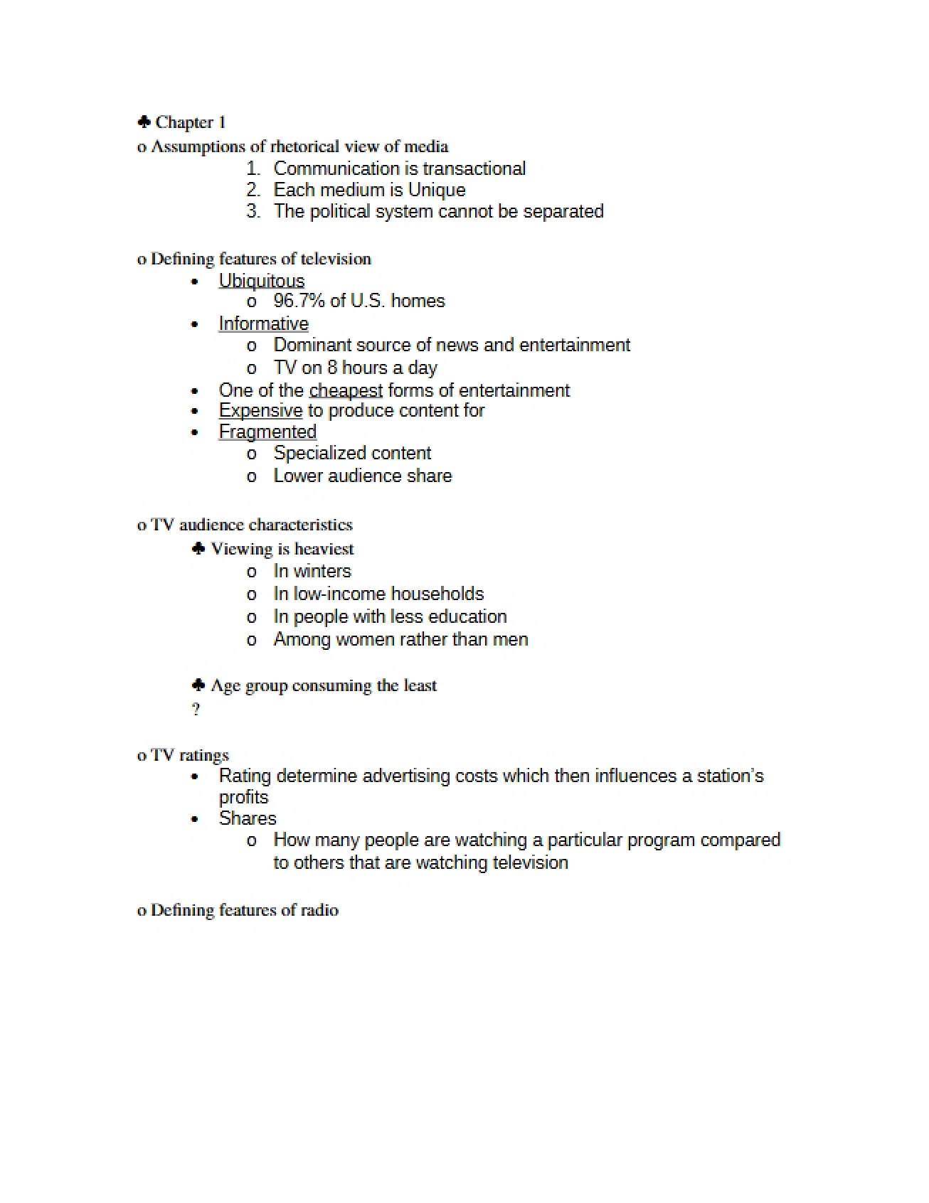 Media Rhetorical View Assumptions