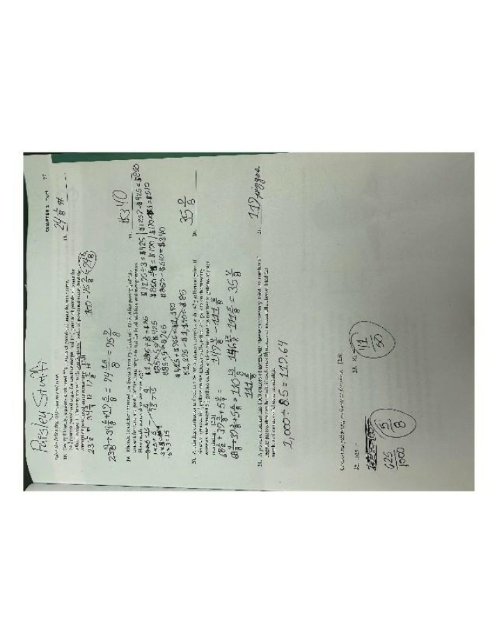 Application Problems for Calculating Remaining Powdered