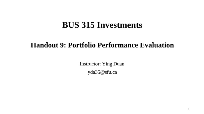Post-Lecture Handout 9