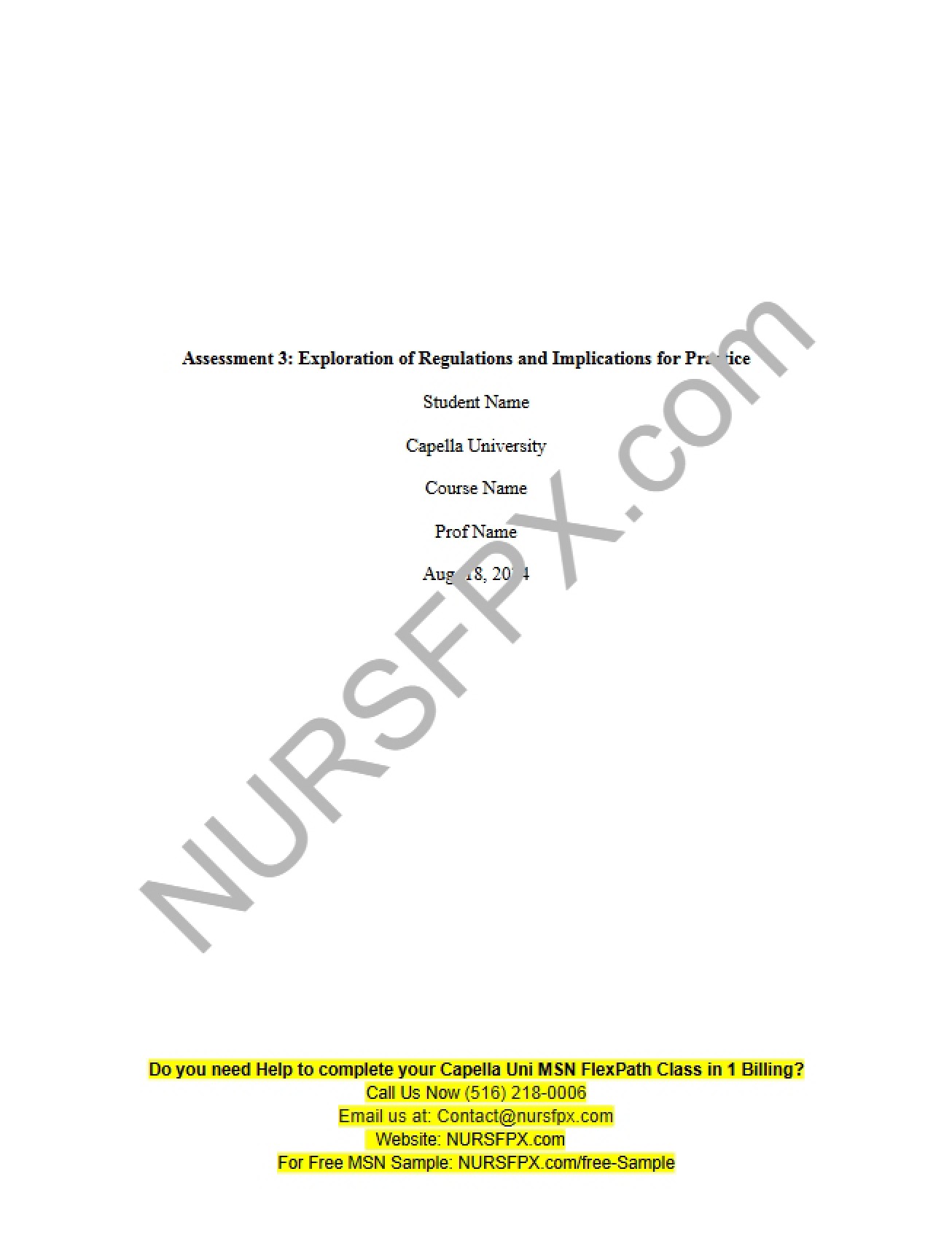 Assessment 3 Regulatory Exploration