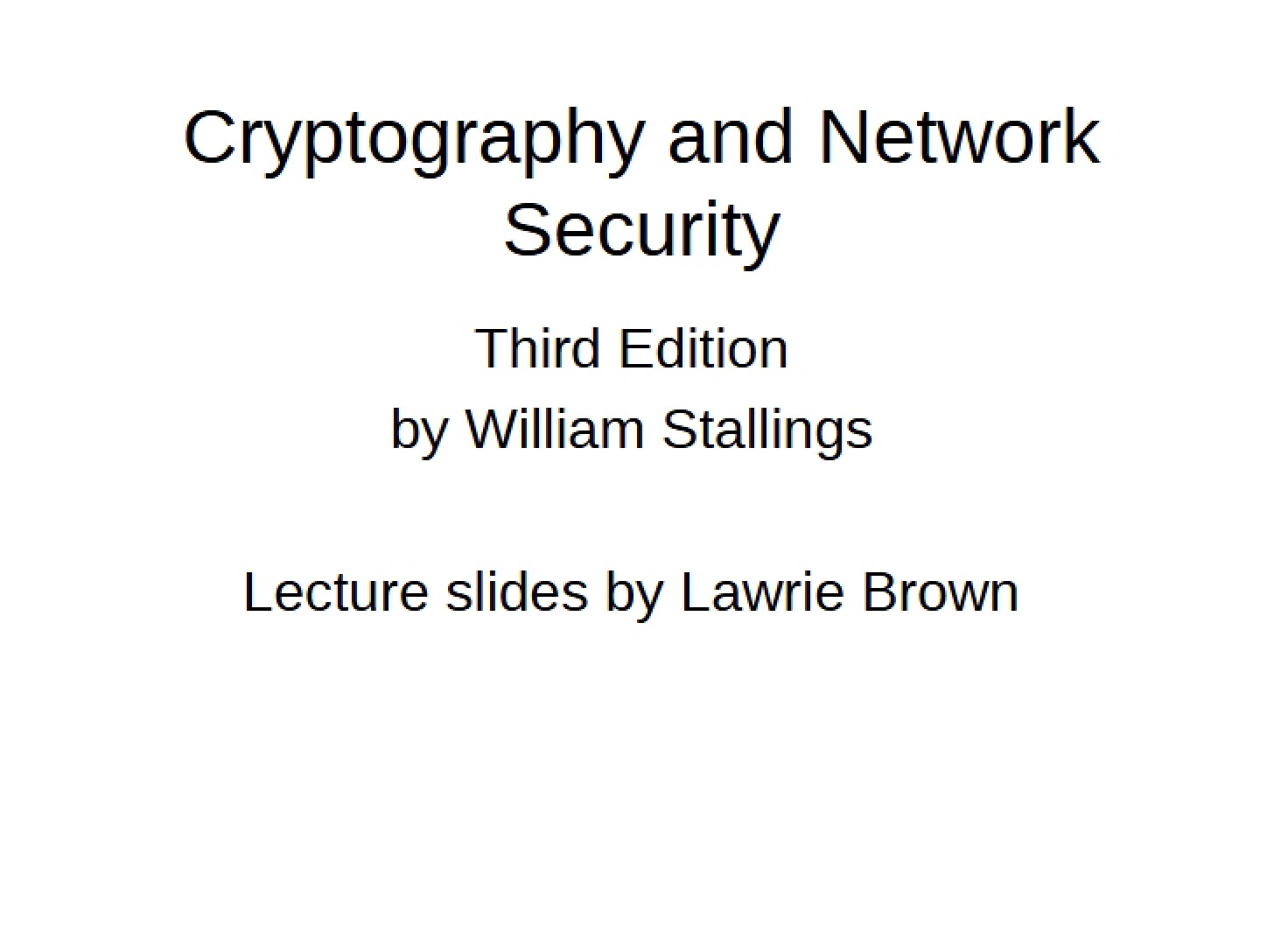Cryptography & Security in Networks