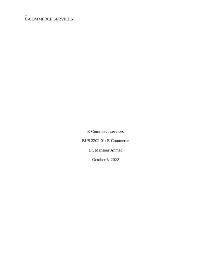Strategies for Effective E-Commerce Services
