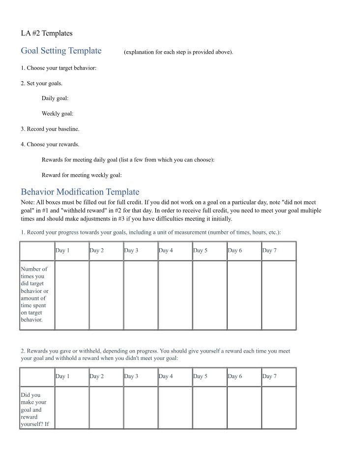 Templates for LA #2