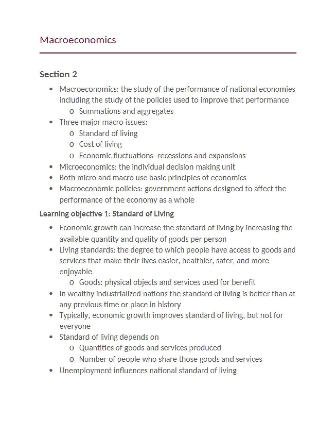 Macroeconomics Overview