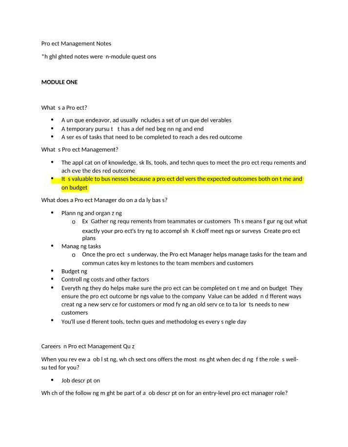 Definitions, Roles, and Methodologies in Project Management