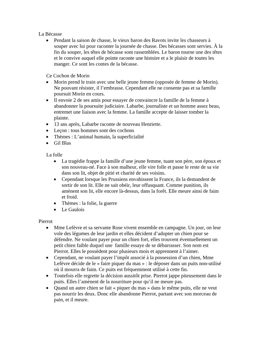 French Short Stories Analysis