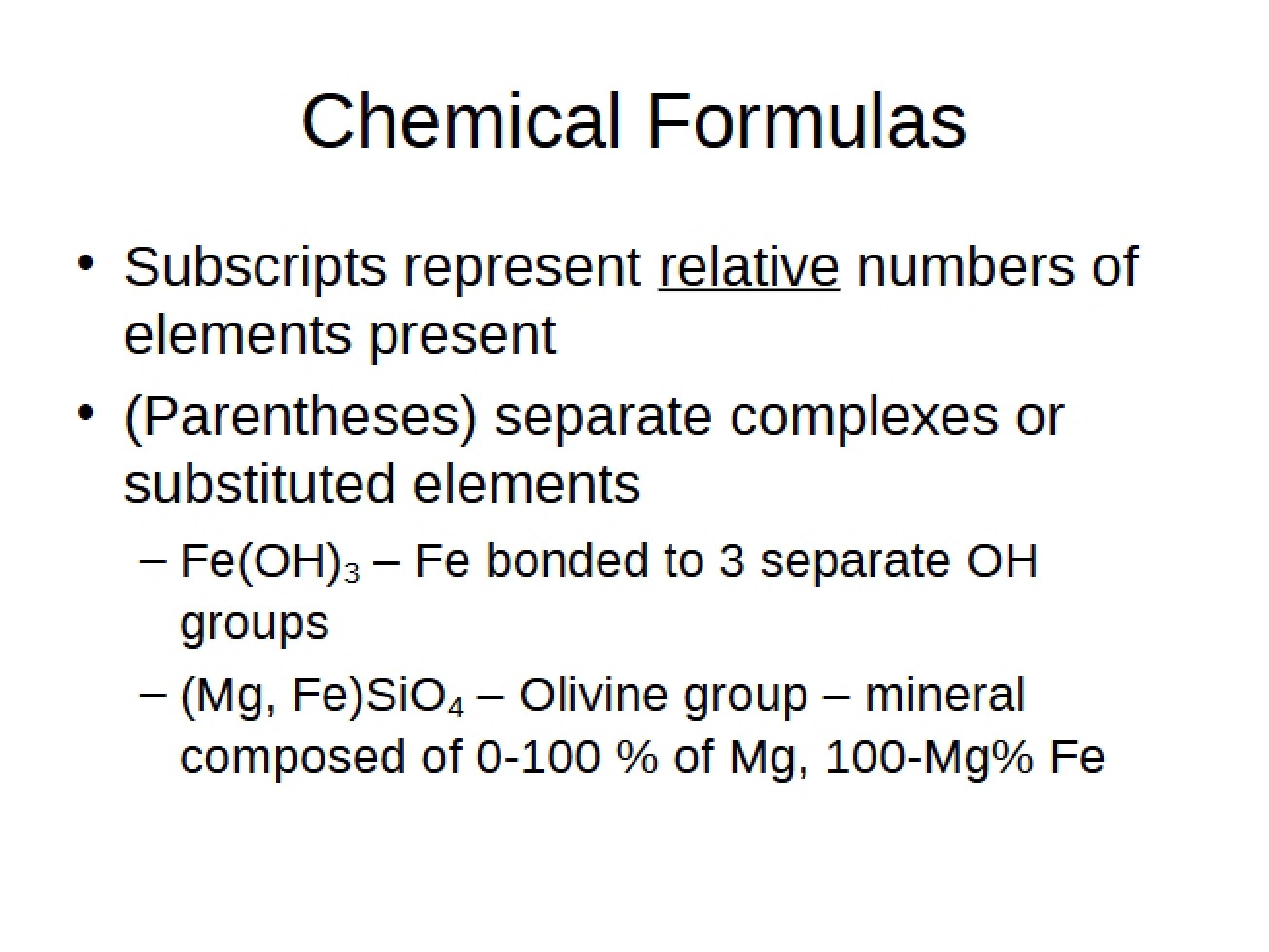 Chemical Formulas