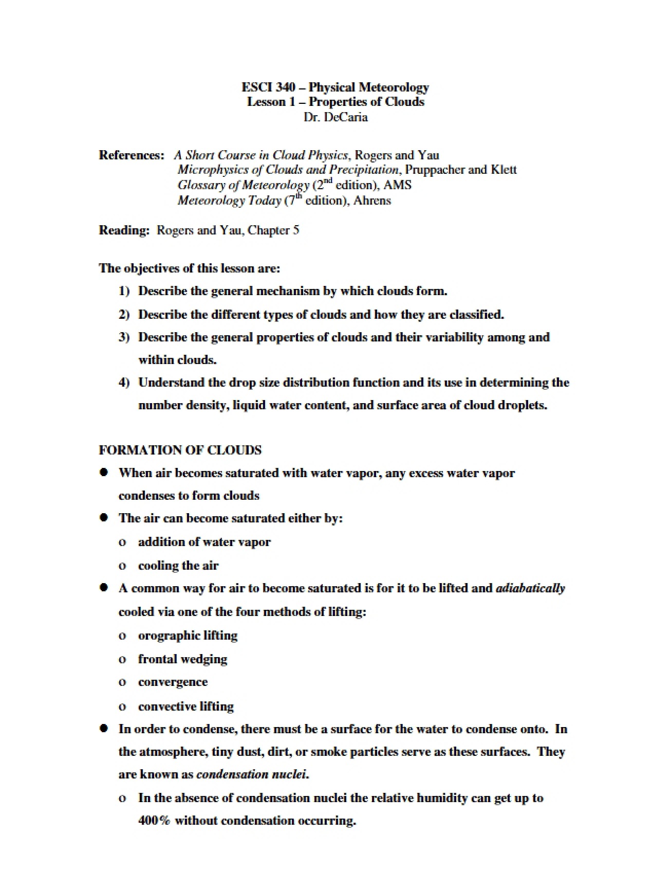Study of Physical Meteorology