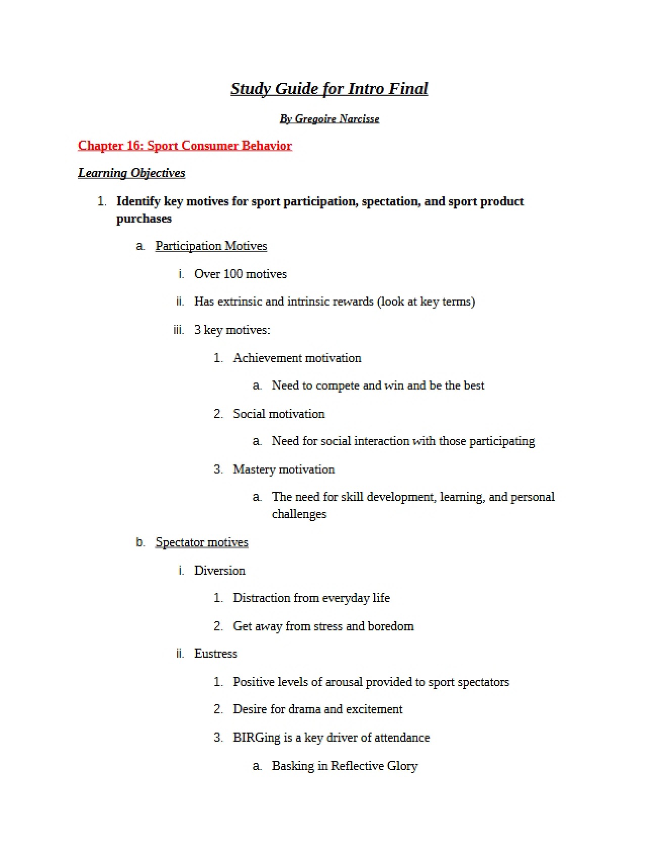 Final Exam Guide Intro
