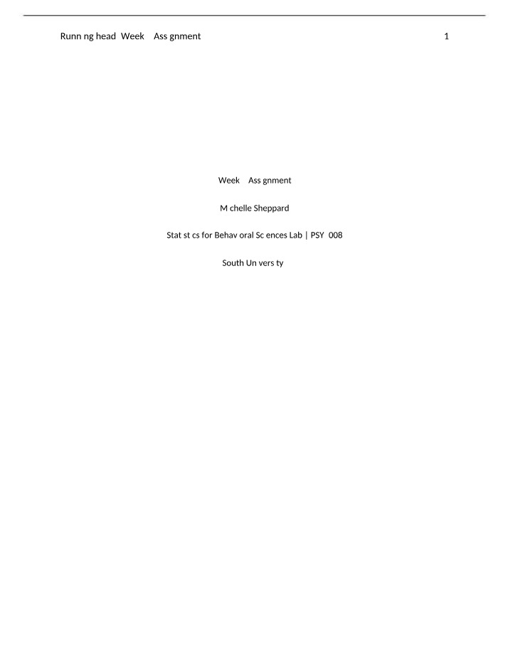 Assignment for Week 5