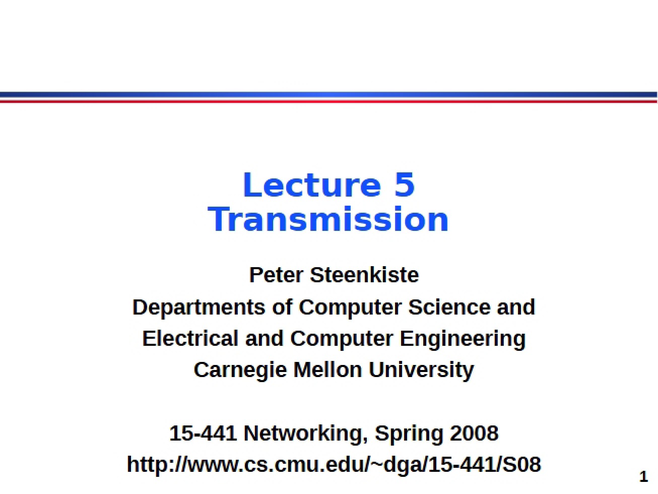 Computer Networking Lecture 10