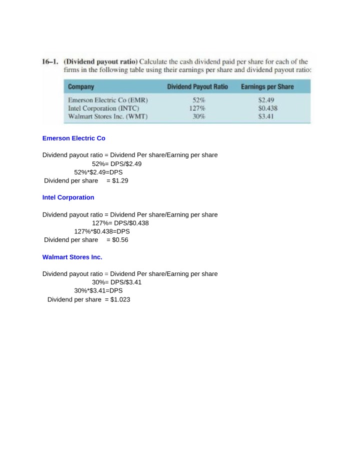 Stock Dividends and Dividend Payout Ratio