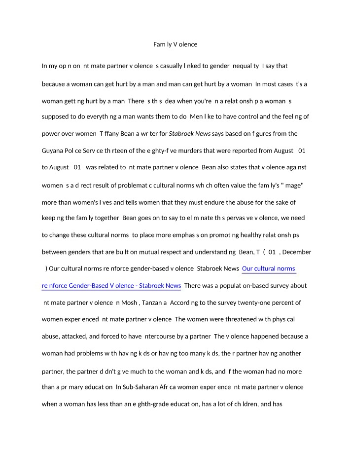 CRJS1010 - Family Violence
