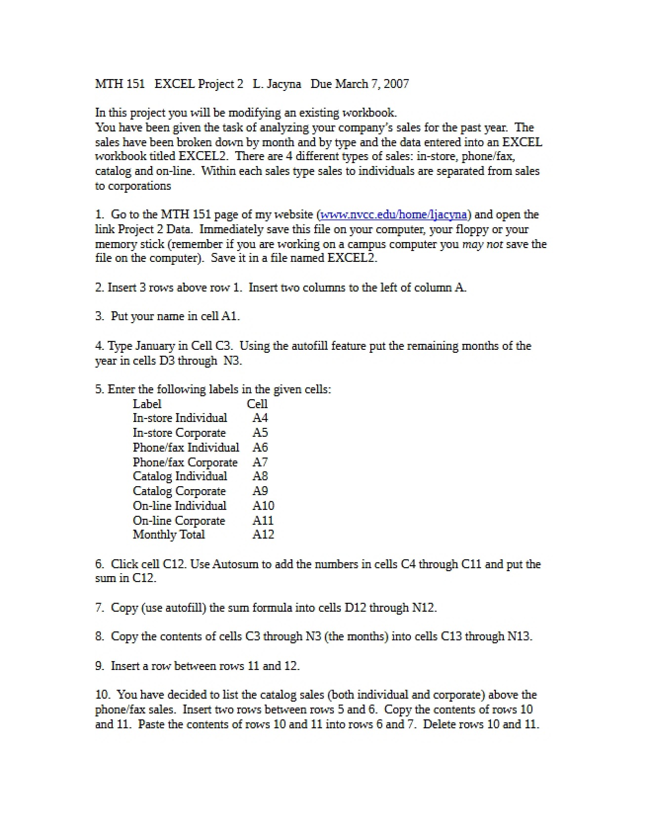 Notes for MTH 151 Study