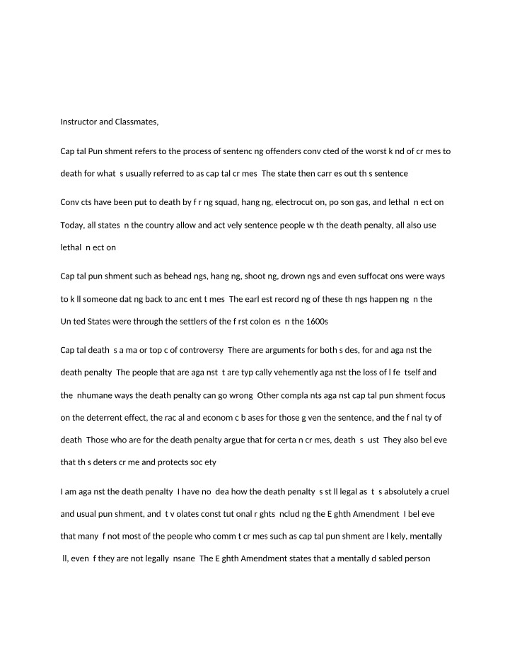 The Controversy of Capital Punishment