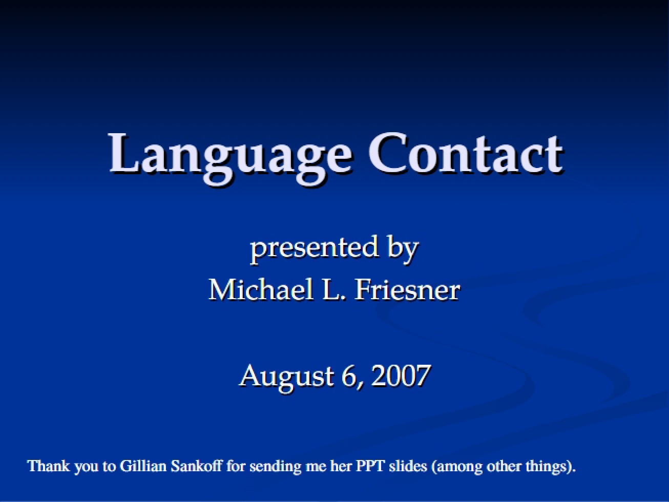 Language Contact