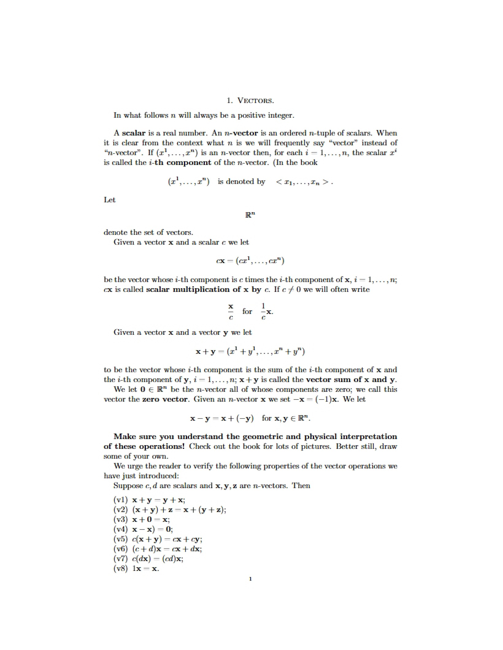 Vector Mathematics