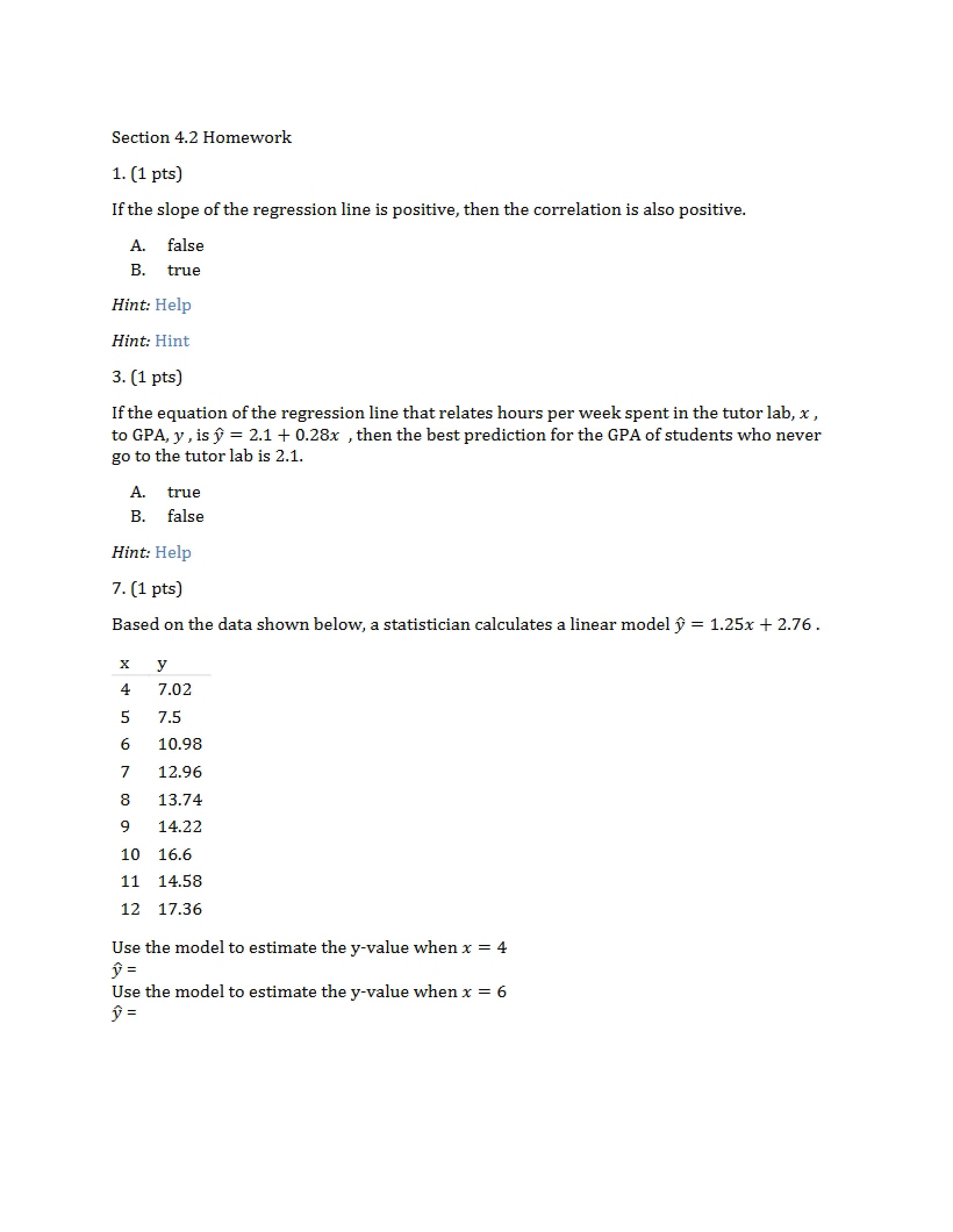 Homework Sec. 4.2