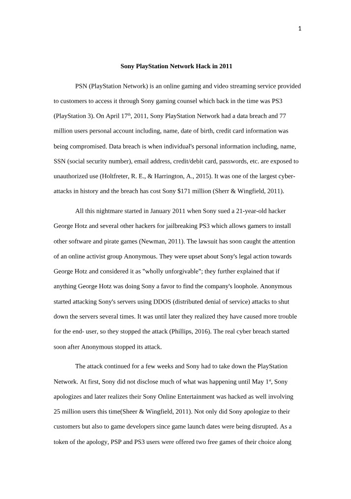 Sony PlayStation Network Hack (2011) - A Data Breach Nightmare