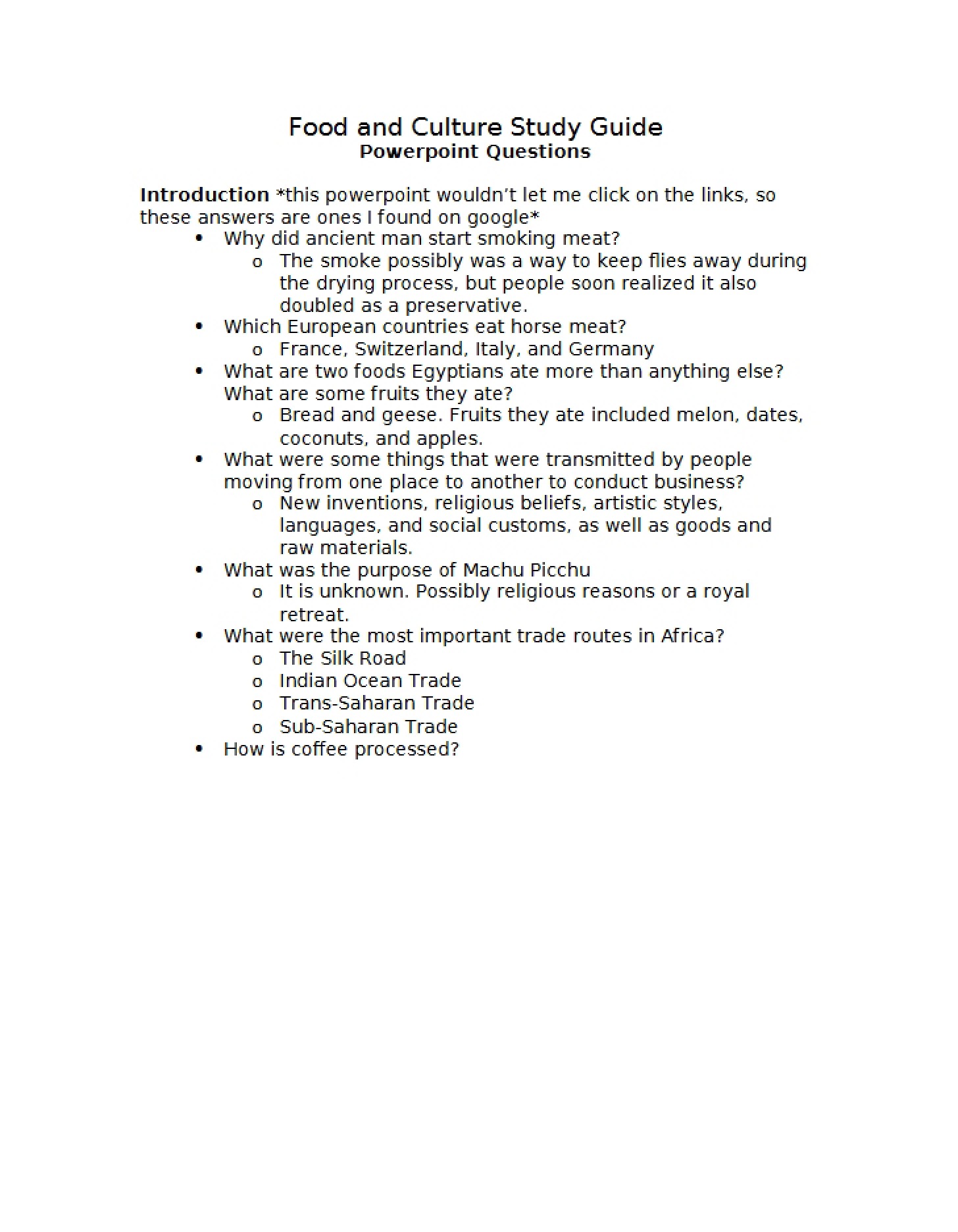 Subject Review Compendium