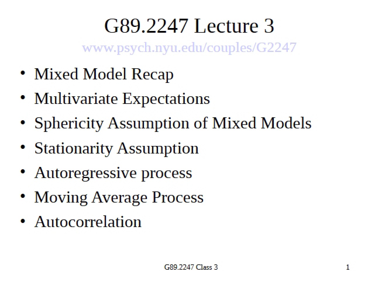 Class Notes Analyzing Change