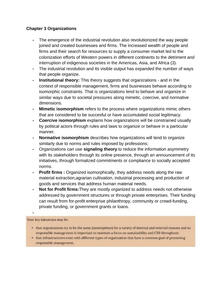 Organizations (Chapter 3)
