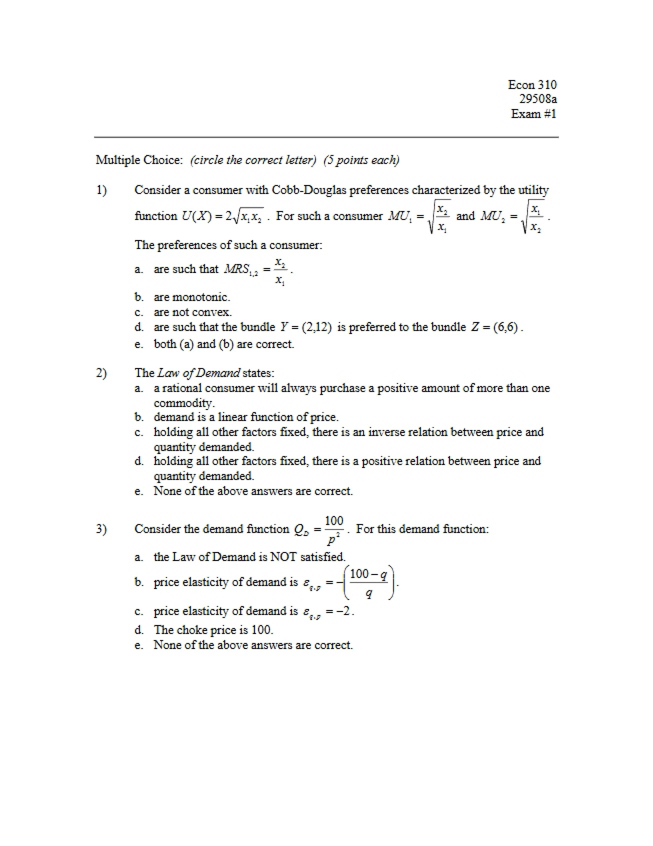 First Examination V1