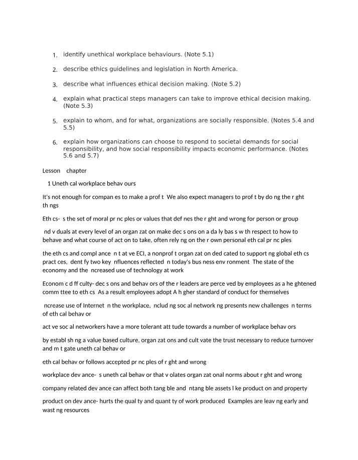 Social Responsibility and Ethics - Chapter 3