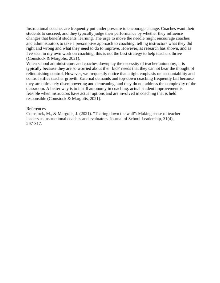 Autonomy in Coaching - Empowering Teacher Growth