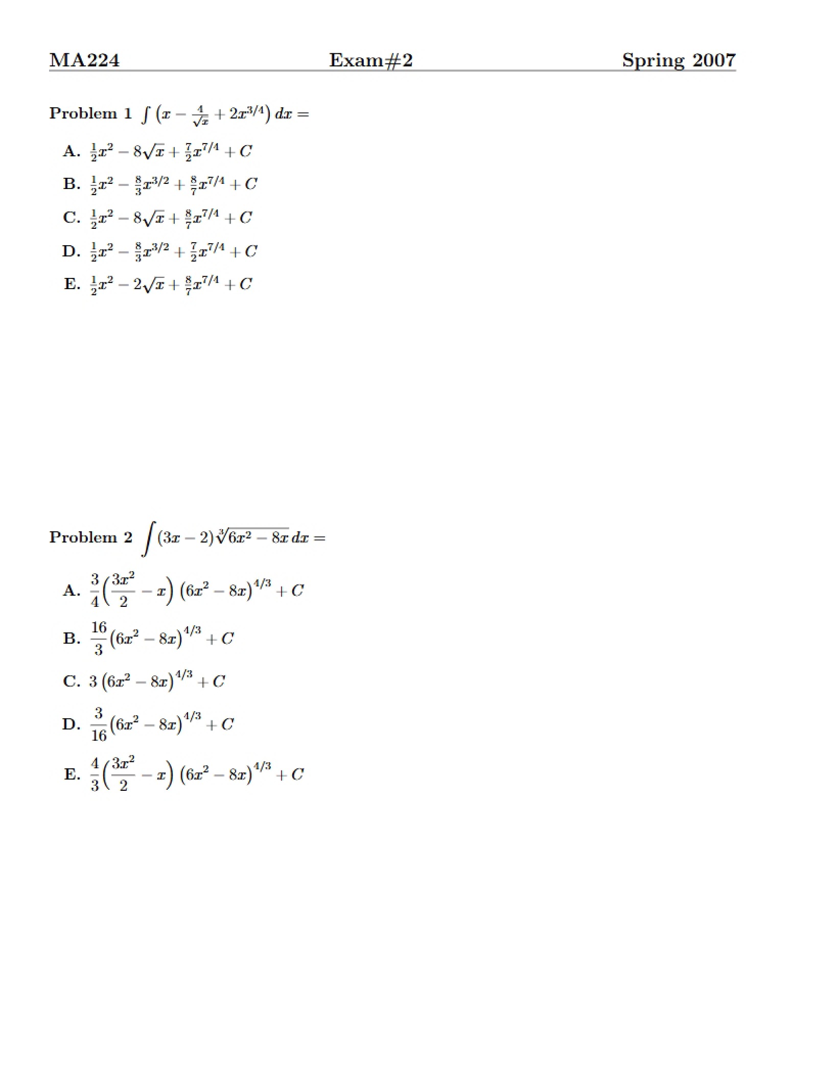 Second Exam Analysis