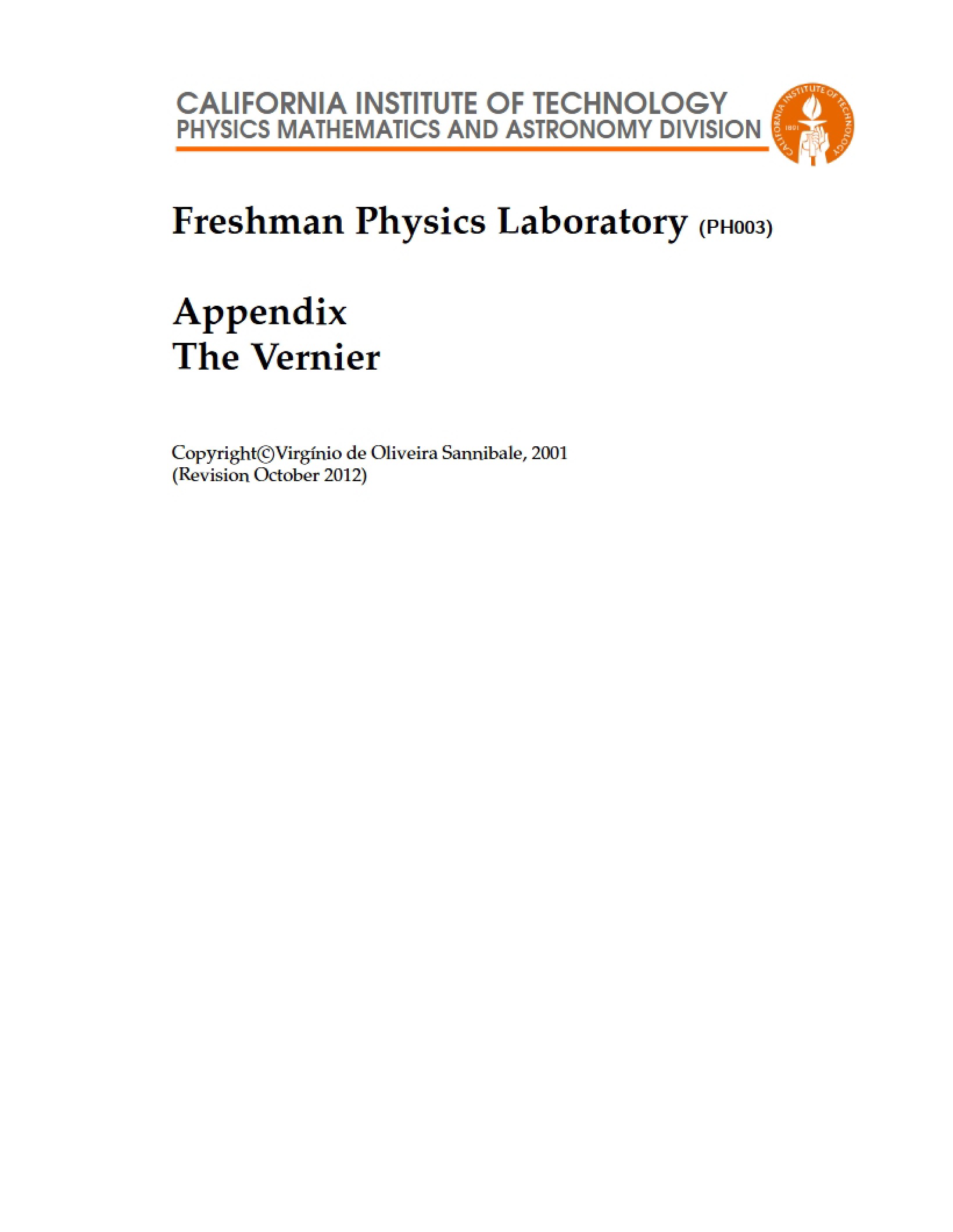 Freshman Lab Physics