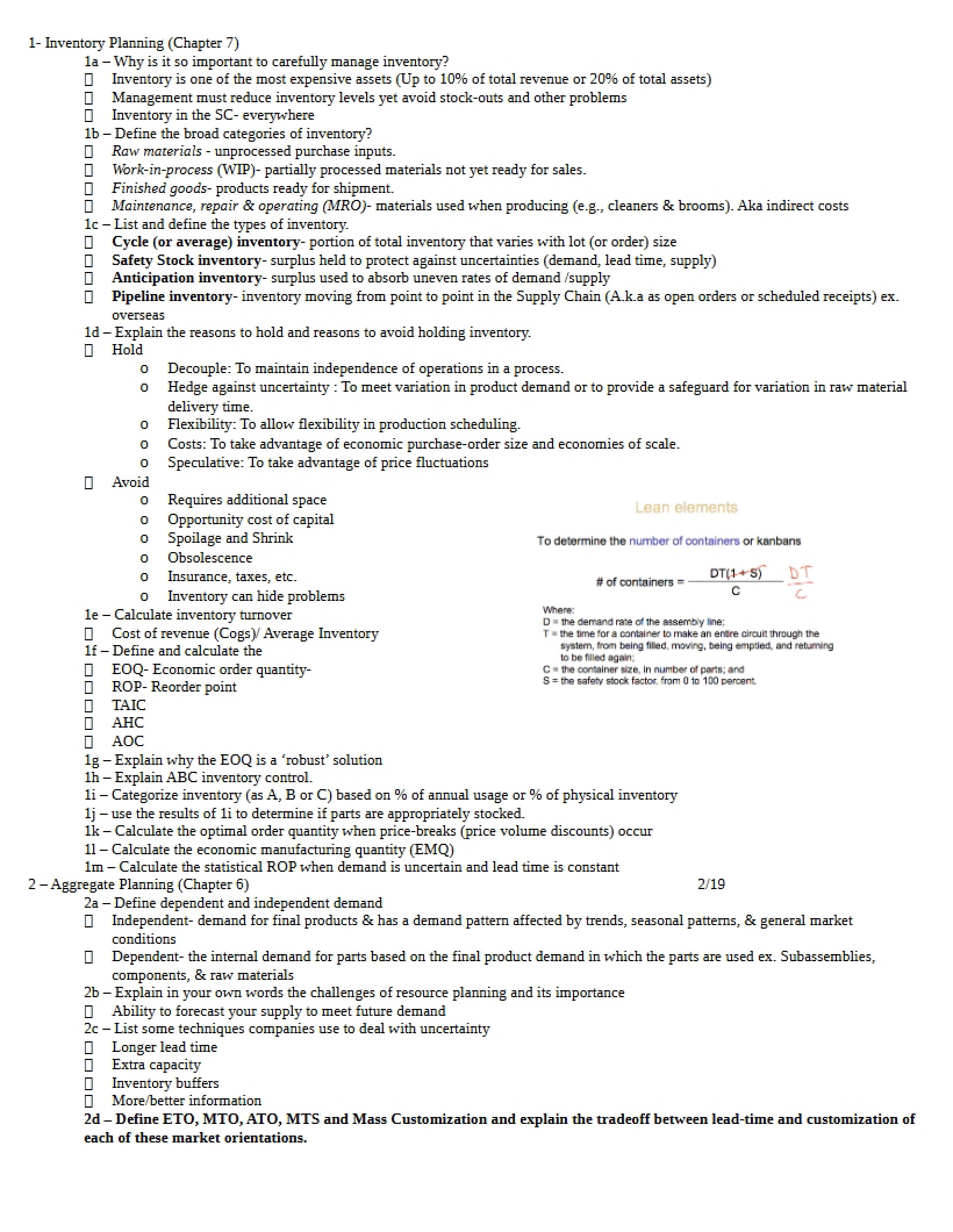Summer 2011 Module 2 Learning Objectives