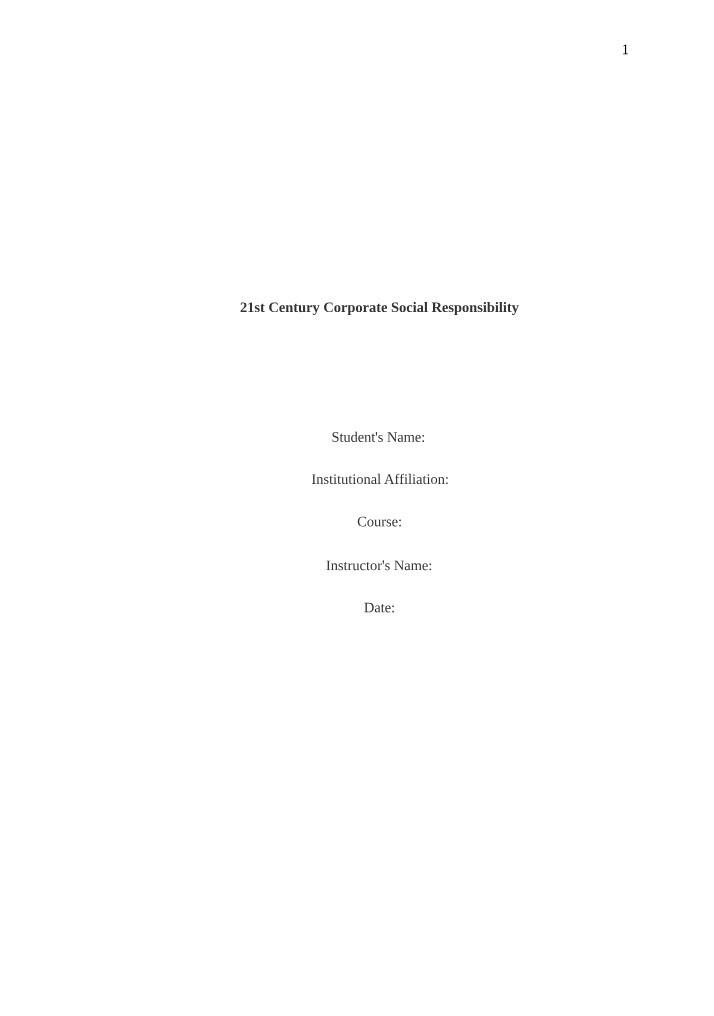 Corporate Social Responsibility Impact in the 21st Century