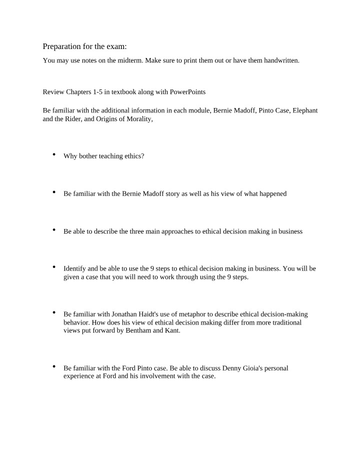 Ethical Decision Making - Exam Prep and Case Studies