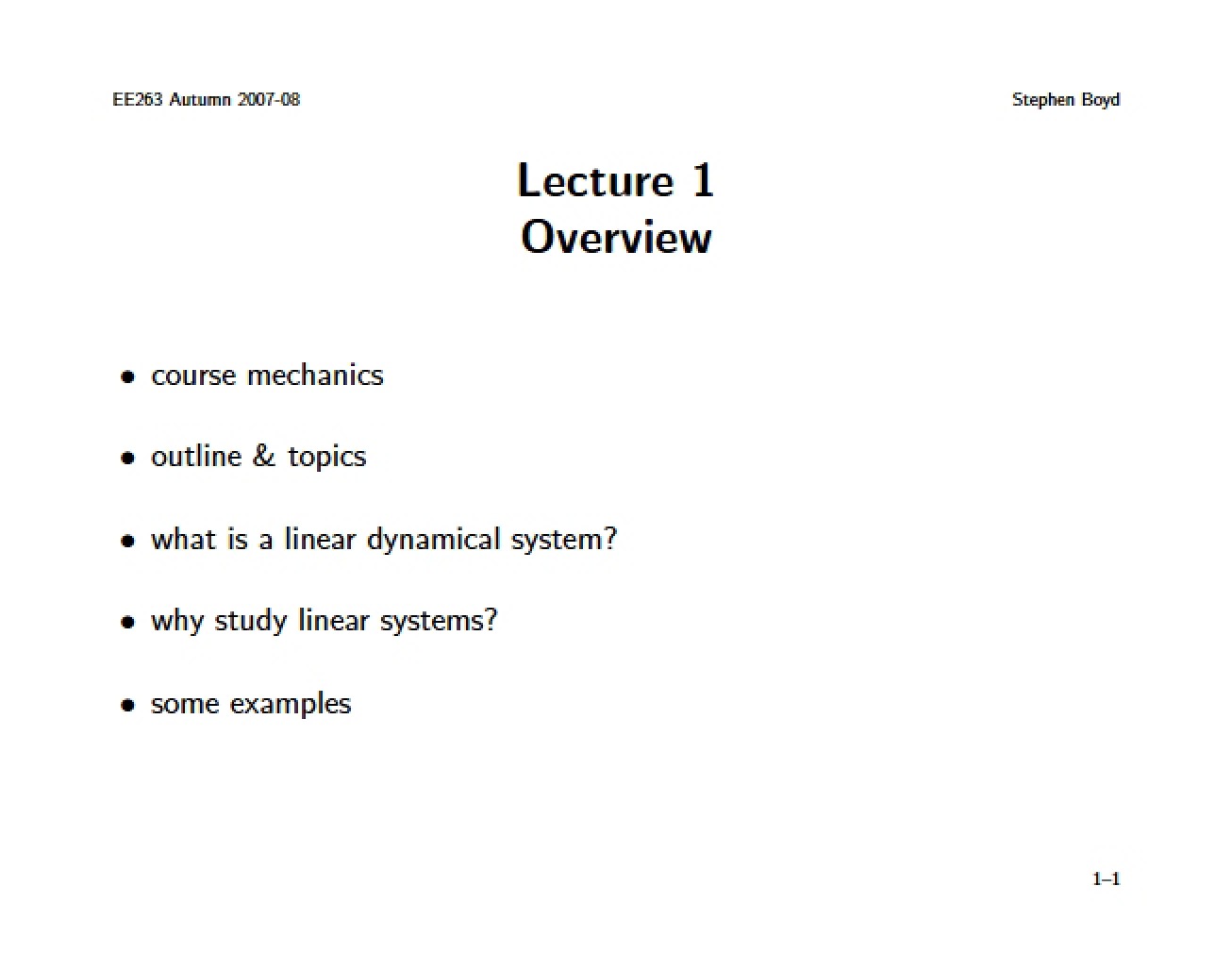 Study Guide for an Introduction to Linear Dynamical Systems Course