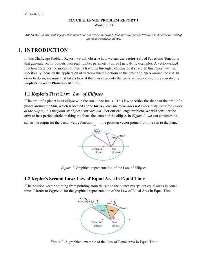 Challenge Problem Report 1 for Math 32A