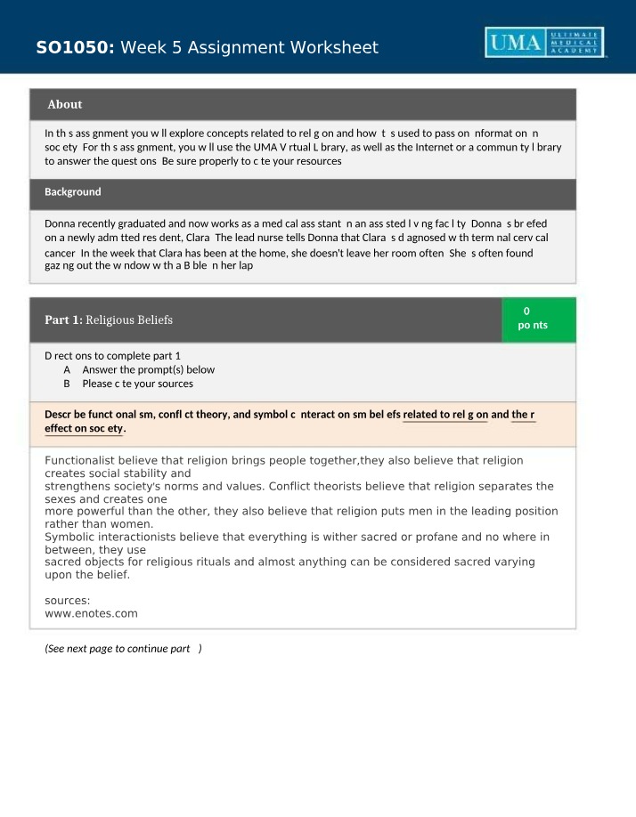 Worksheet for SO1050 Week 5 Assignment