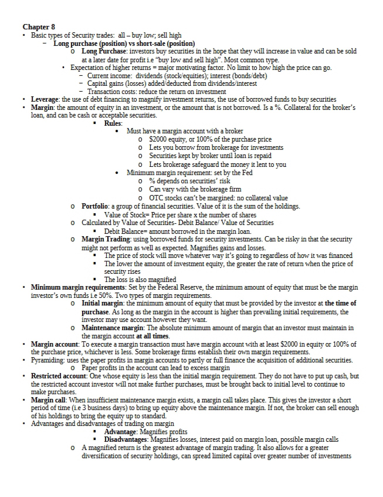 How Security Trades Work Chapter Eight