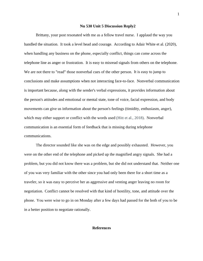 Conflict Resolution in Telephone Communications