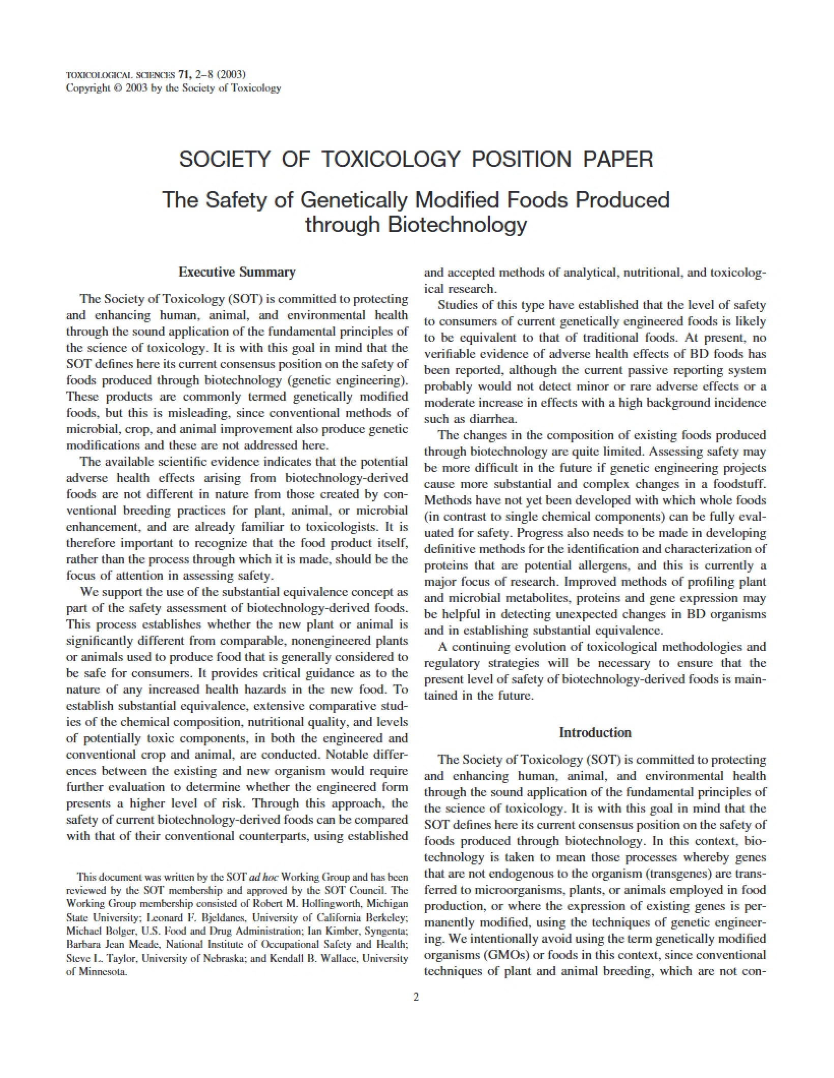 Biotechnology and GM Food Safety