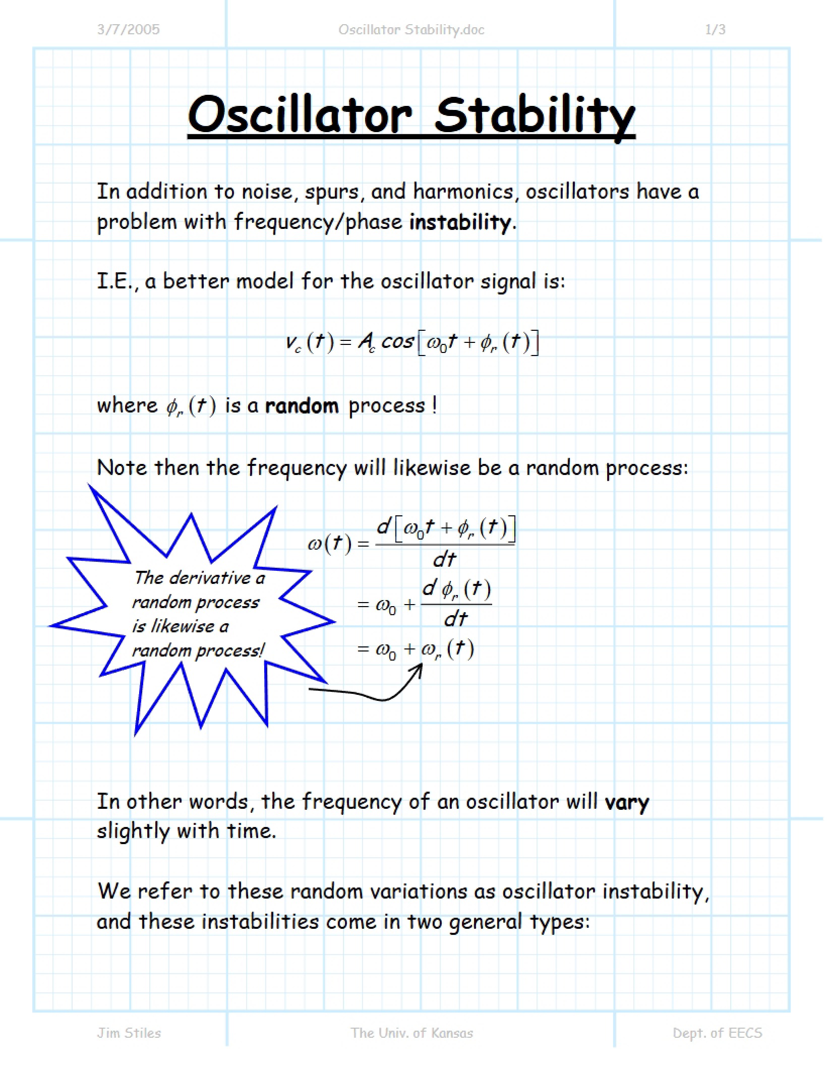 Stability of Oscillators