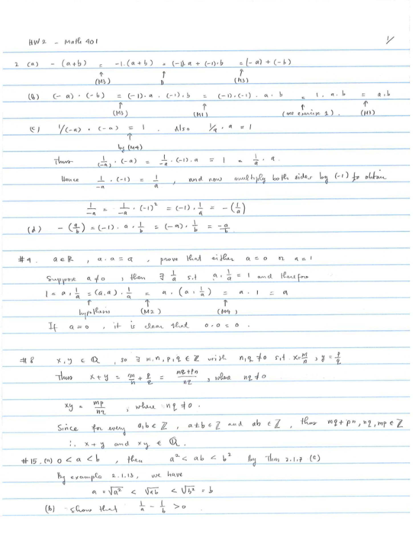 Answer Key Homework 2