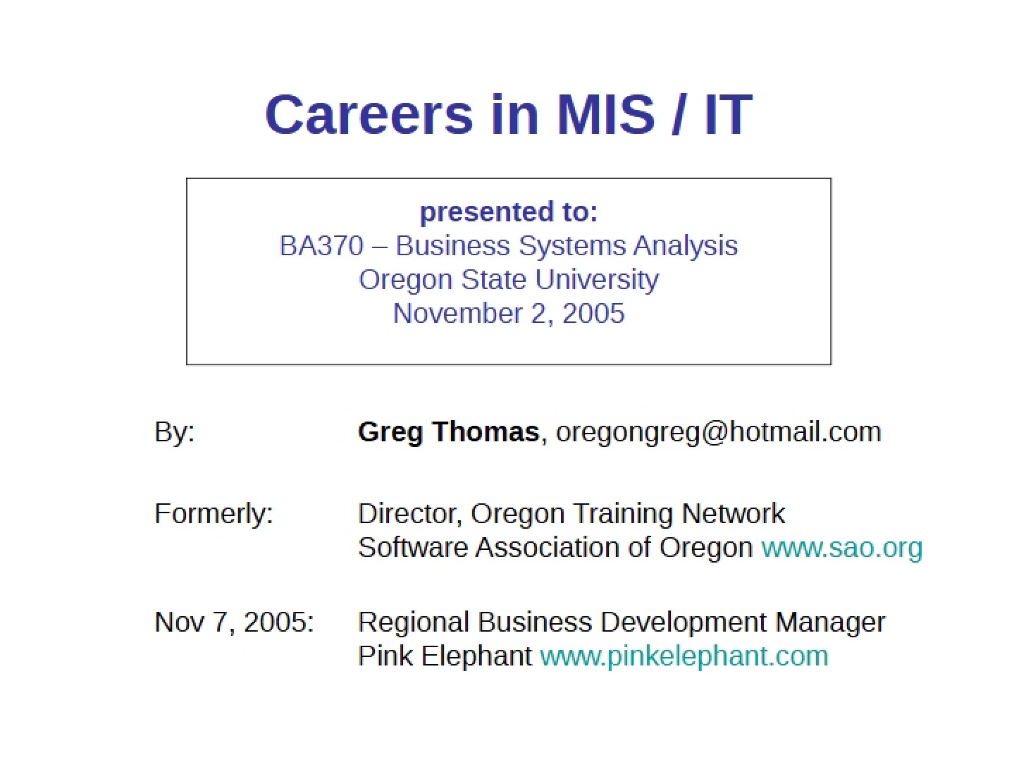 IT and MIS Careers