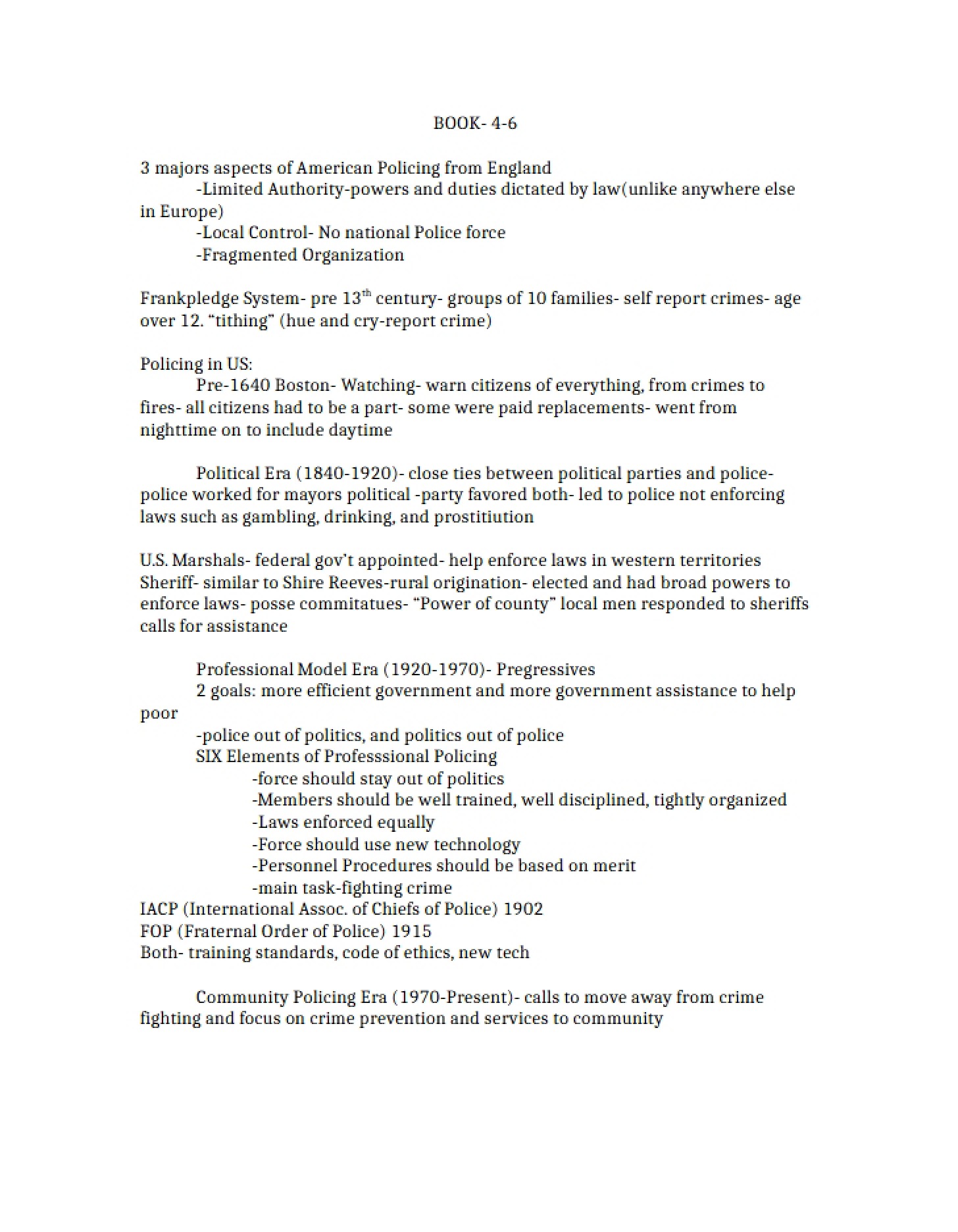 Study Guide for Test 2 in Criminal Justice