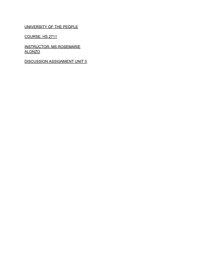 Unit 5 Discussion - Public Health Policy and Socioeconomic Determinants