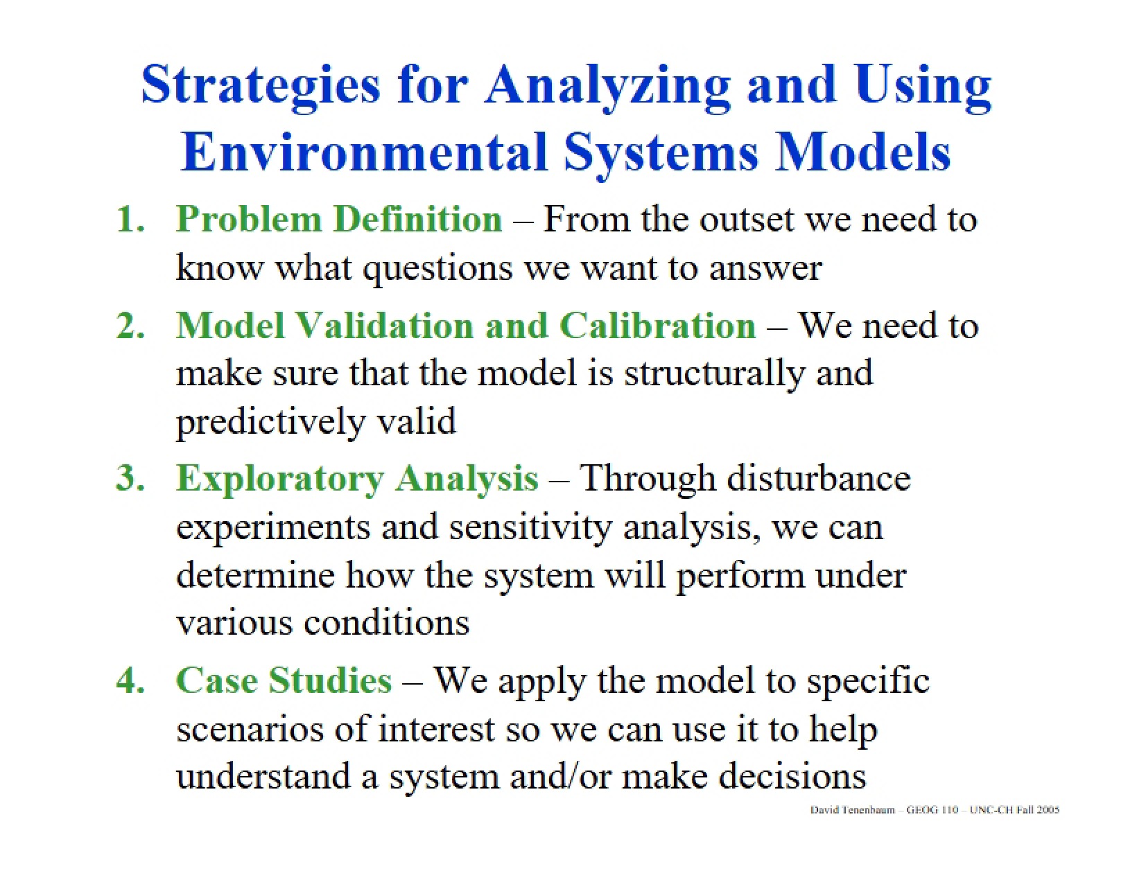 Using Environmental System Models Strategies