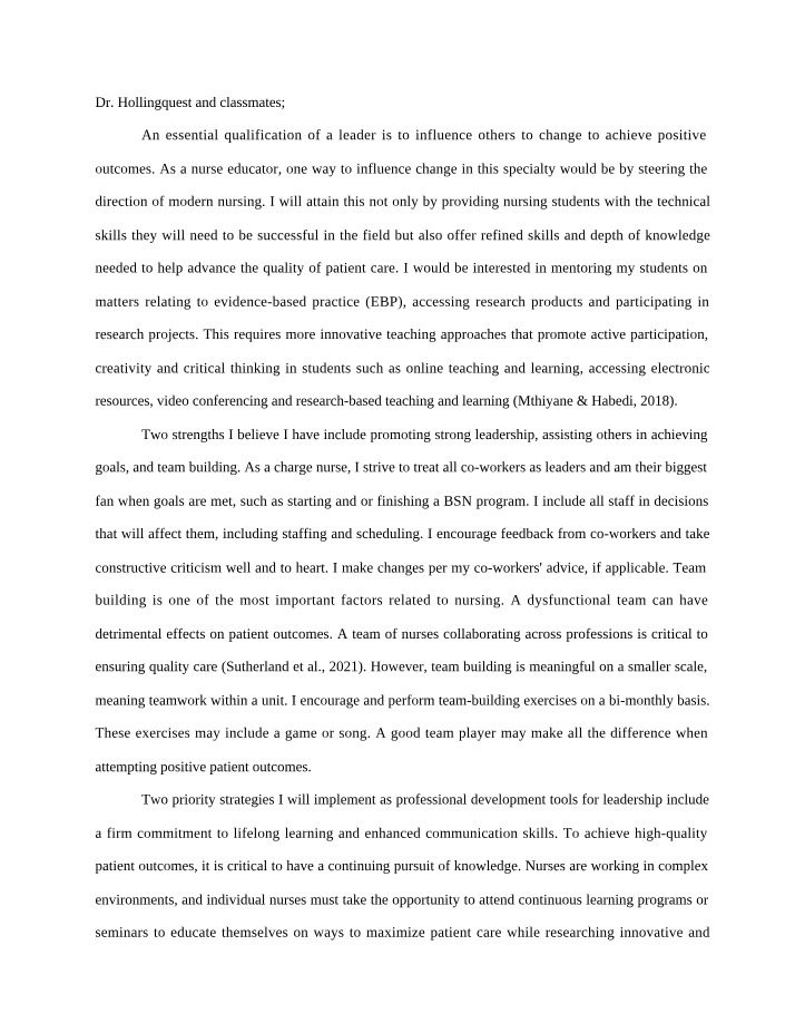 Strategies for Modern Nursing Change