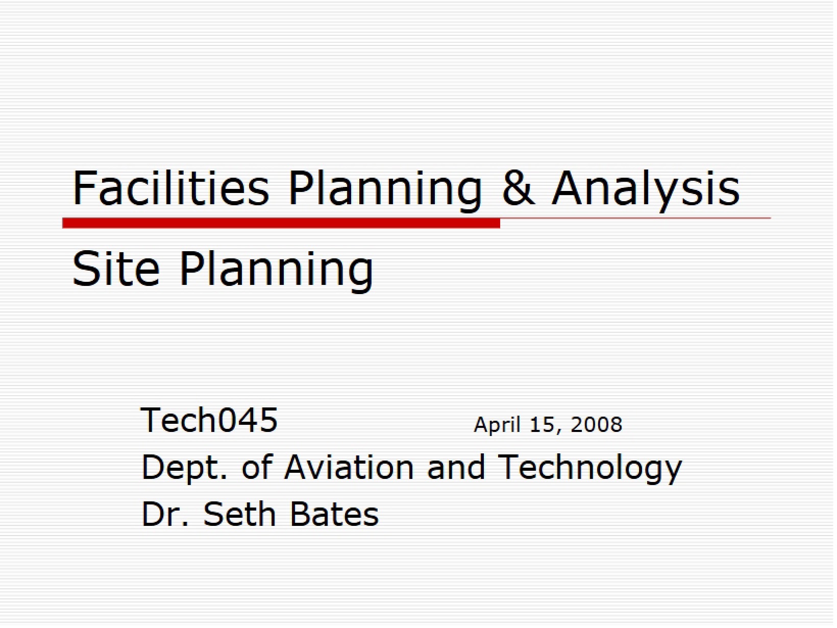 Planning the Site