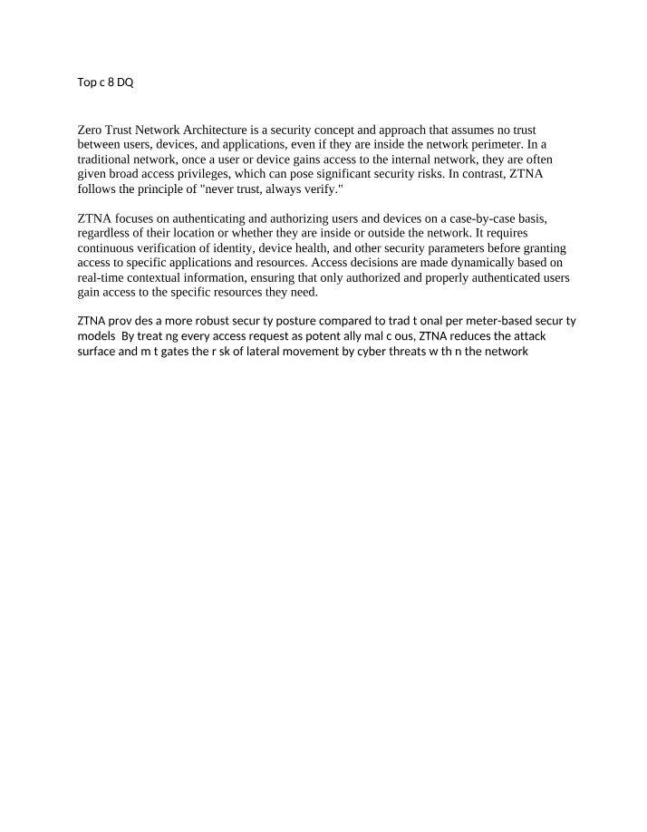 Zero Trust Network Architecture for Enhancing Network Security
