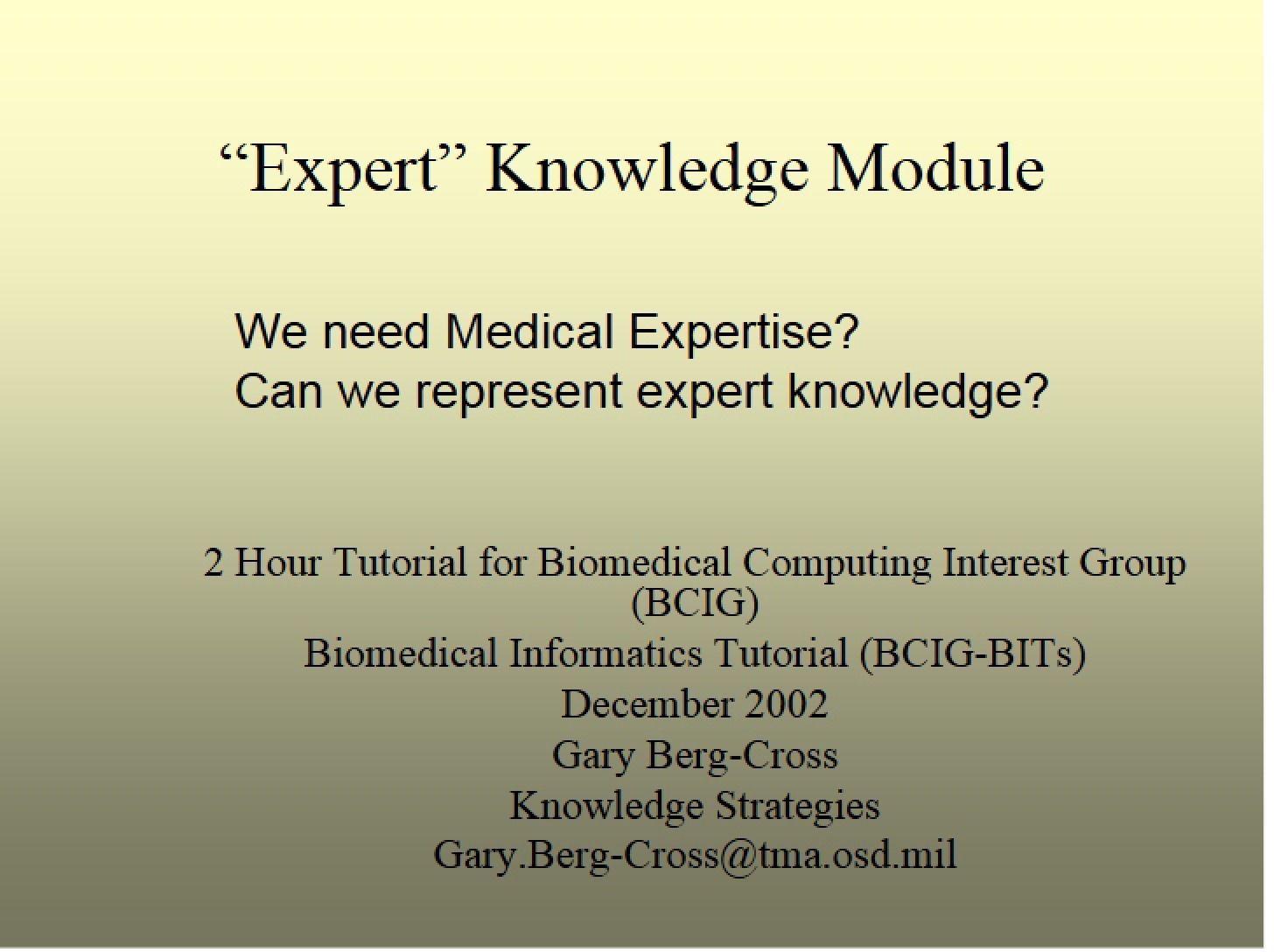 Module for Expert Knowledge